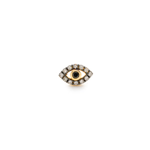 18K EVIL EYE Black Diamond Earring Black Ruthenium