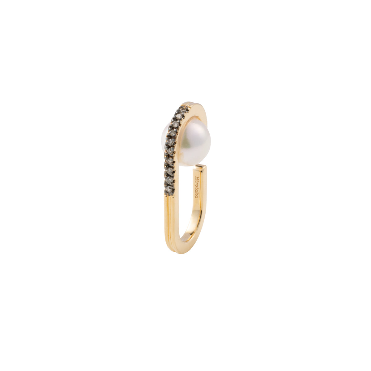 BELUGADiamond Akoya Pearl Ear Cuff Black Ruthenium Plated