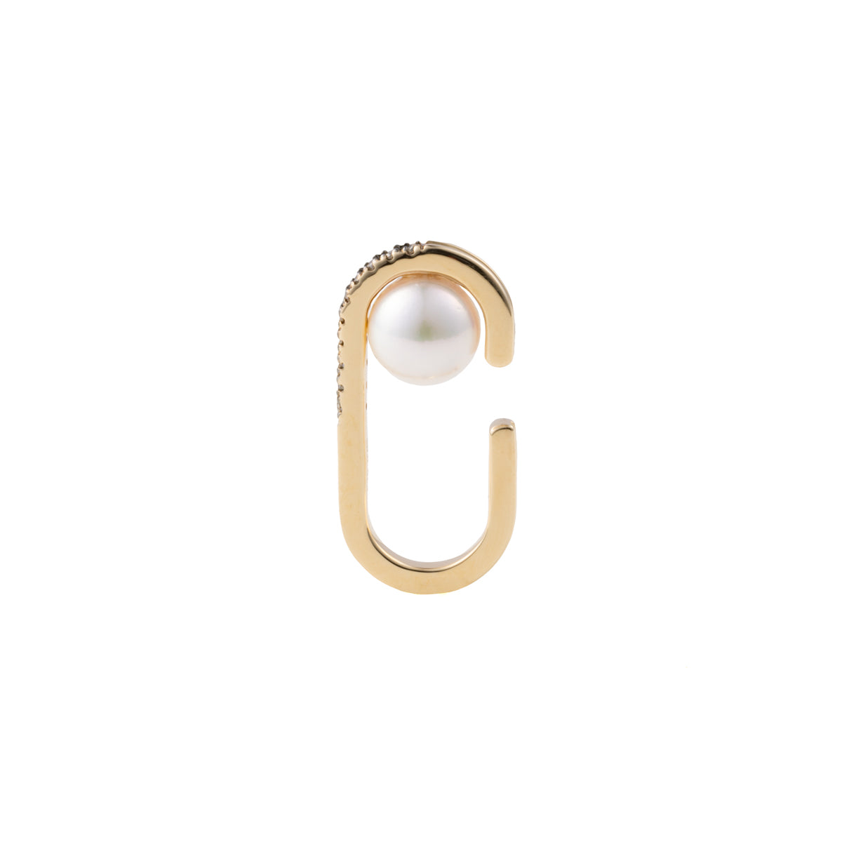 BELUGADiamond Akoya Pearl Ear Cuff Black Ruthenium Plated