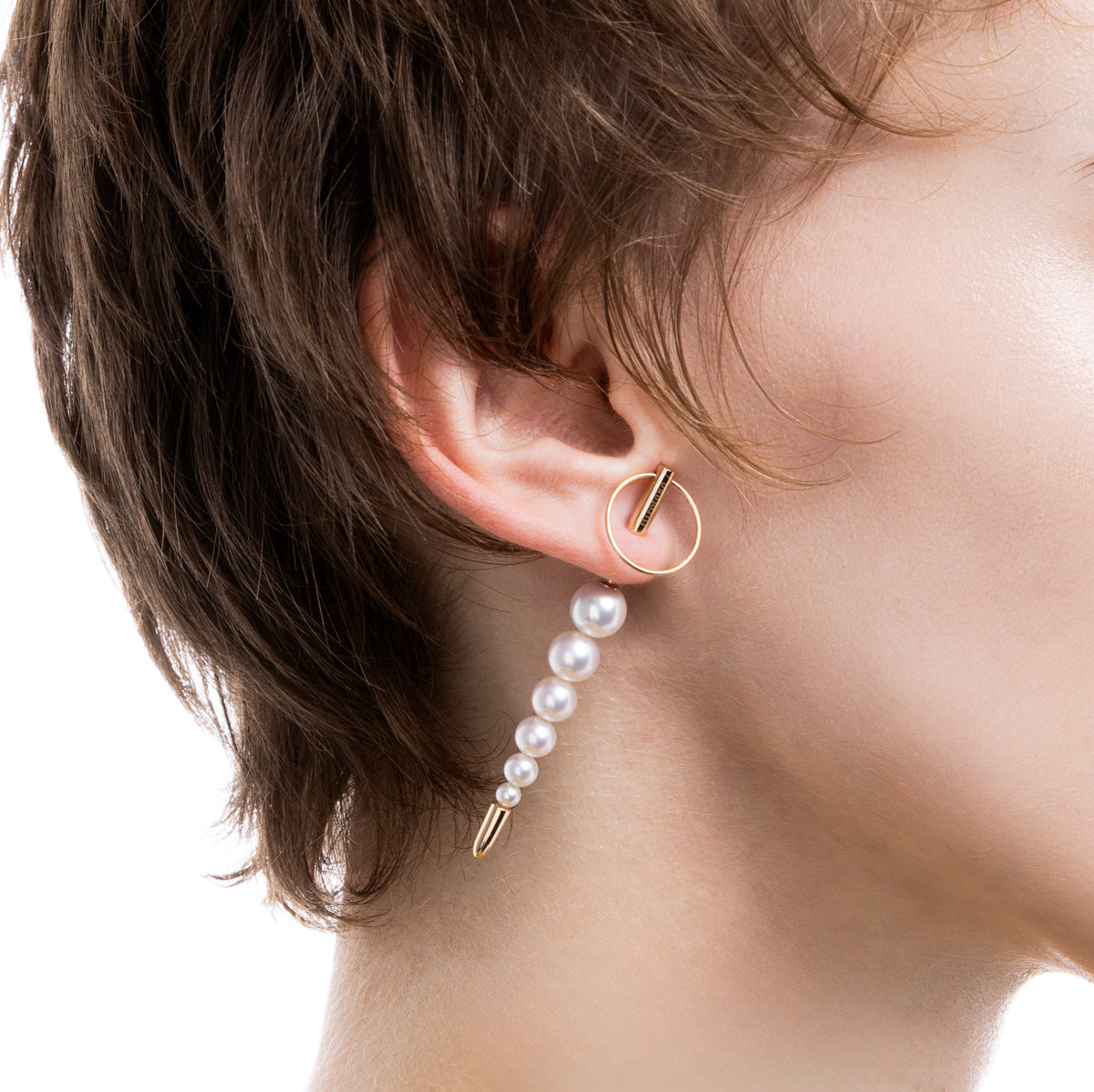 PUNCTURE Back Spear Pearl Earring