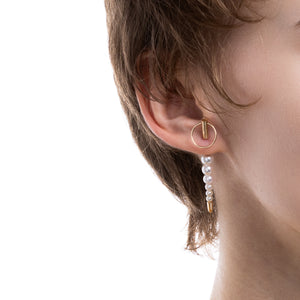 PUNCTURE Back Spear Akoya Pearl Earring Medium size