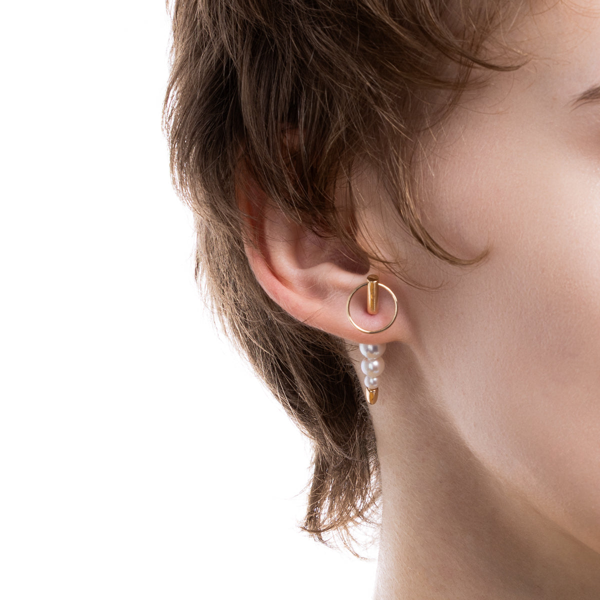 【Made-To-Order】PUNCTURE Back Spear Akoya Pearl Earring Small size