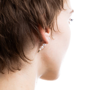 PUNCTURE Back Spear Akoya Pearl Earring  Small size