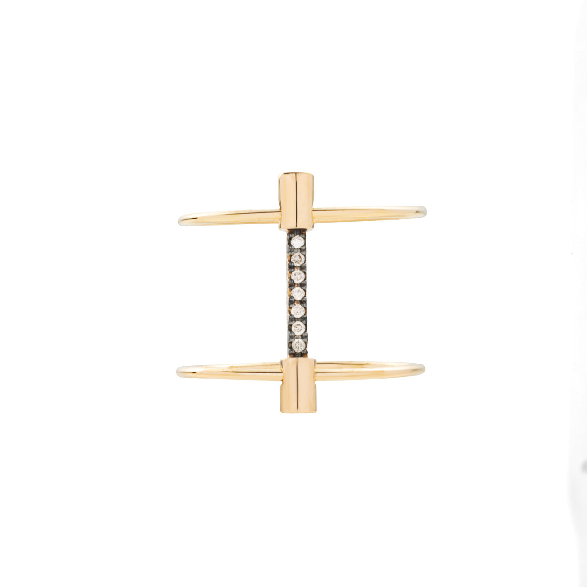 PUNCTURE Diamond Ring Black Ruthenium Plated
