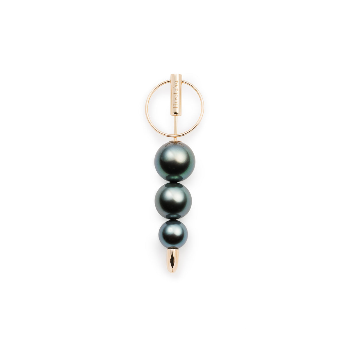 HOLIDAY GIFT SET PUNCTURE Back Spear Door Knocker Tahiti Pearl Earring