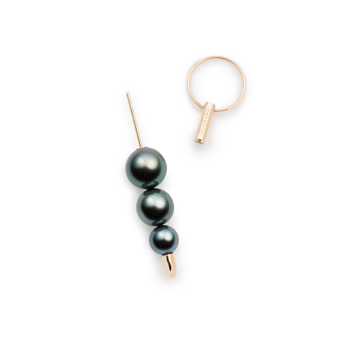 HOLIDAY GIFT SET PUNCTURE Back Spear Door Knocker Tahiti Pearl Earring