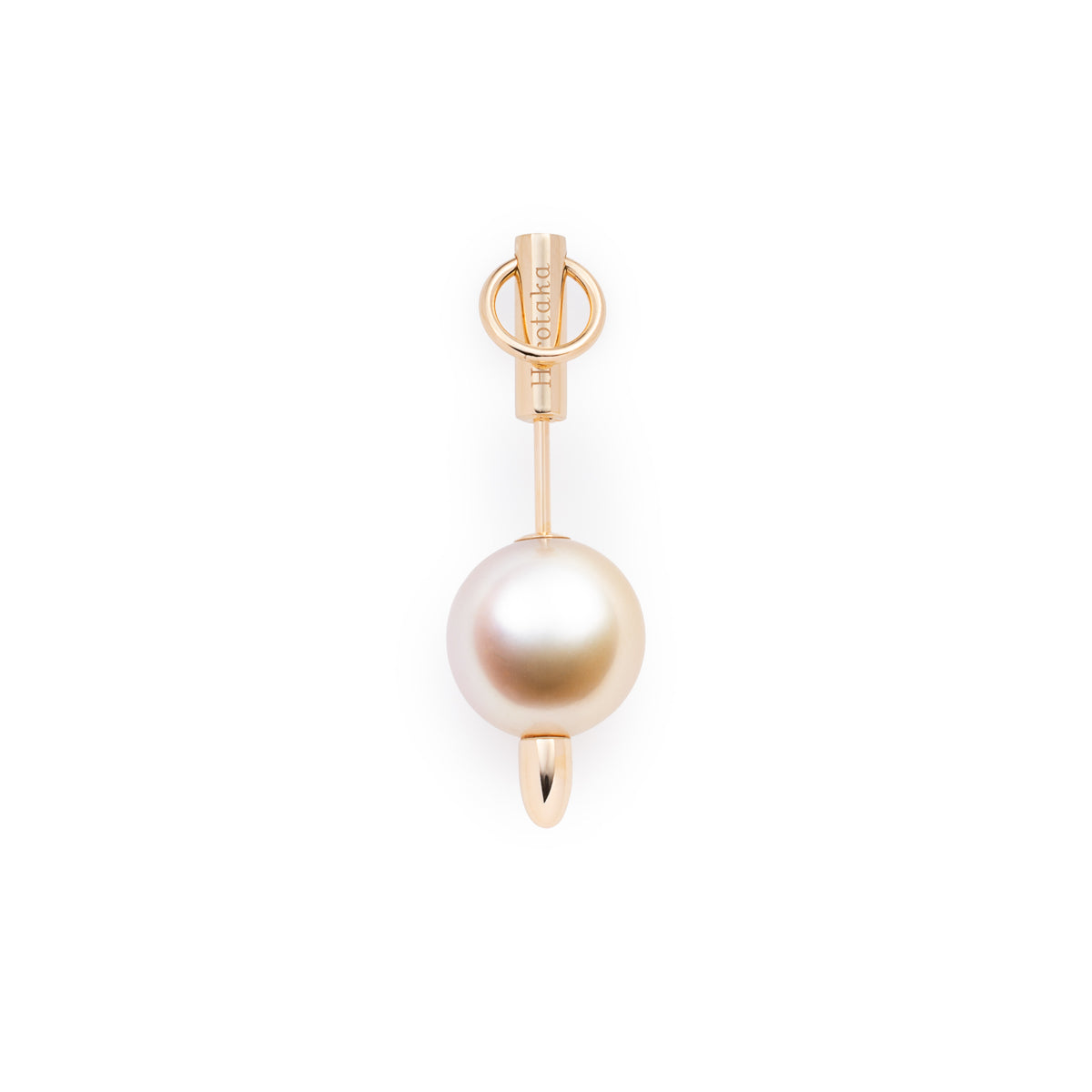 PUNCTURE Back Spear Door Knocker Golden Pearl Earring