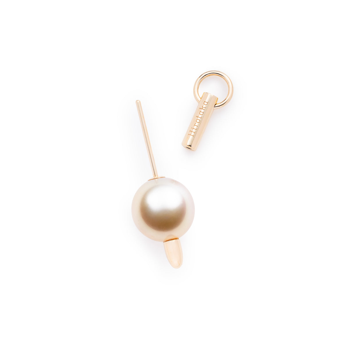 PUNCTURE Back Spear Door Knocker Golden Pearl Earring