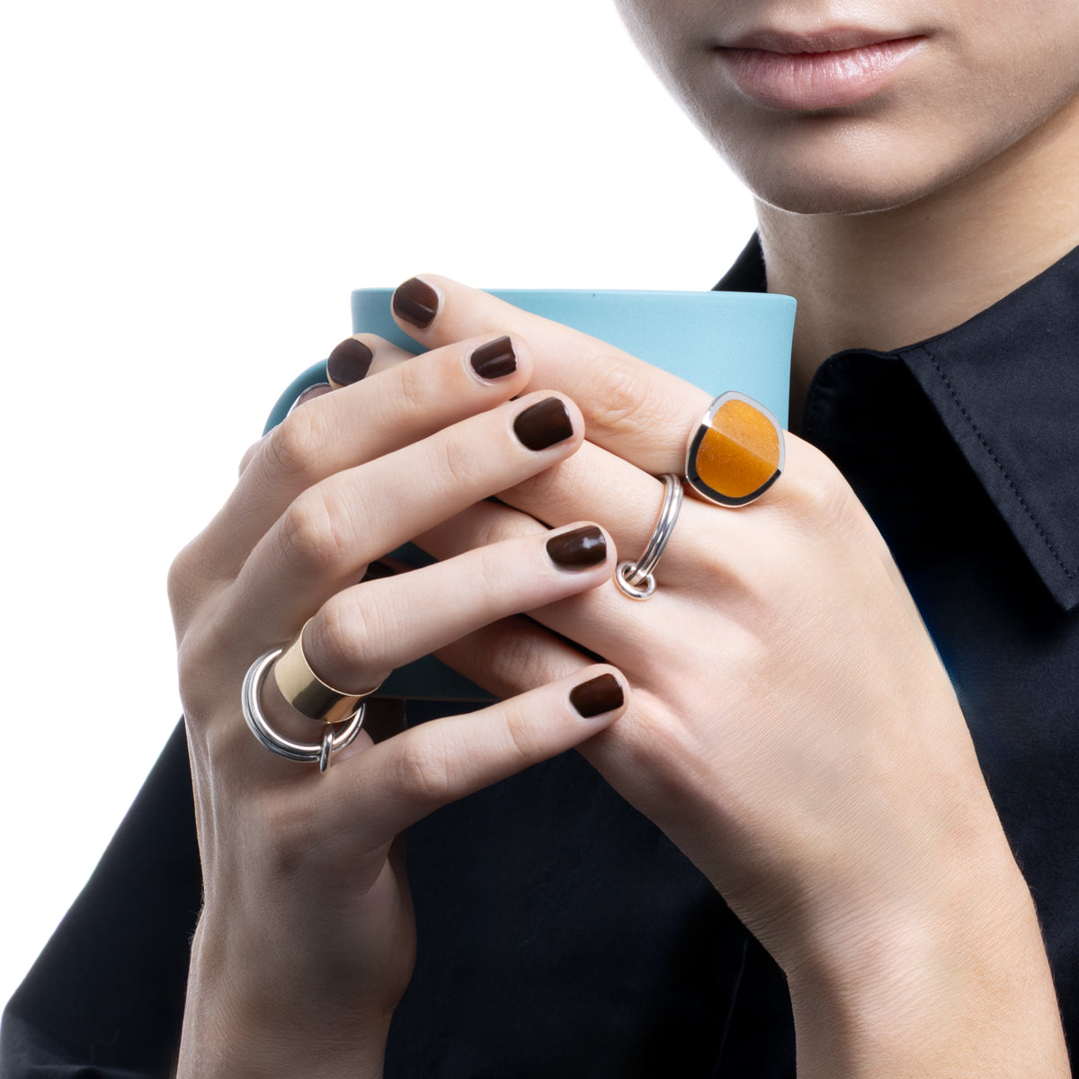 【Made-To-Order】EQUINOX-Pyramid Yellow Aventurine Ring Large size