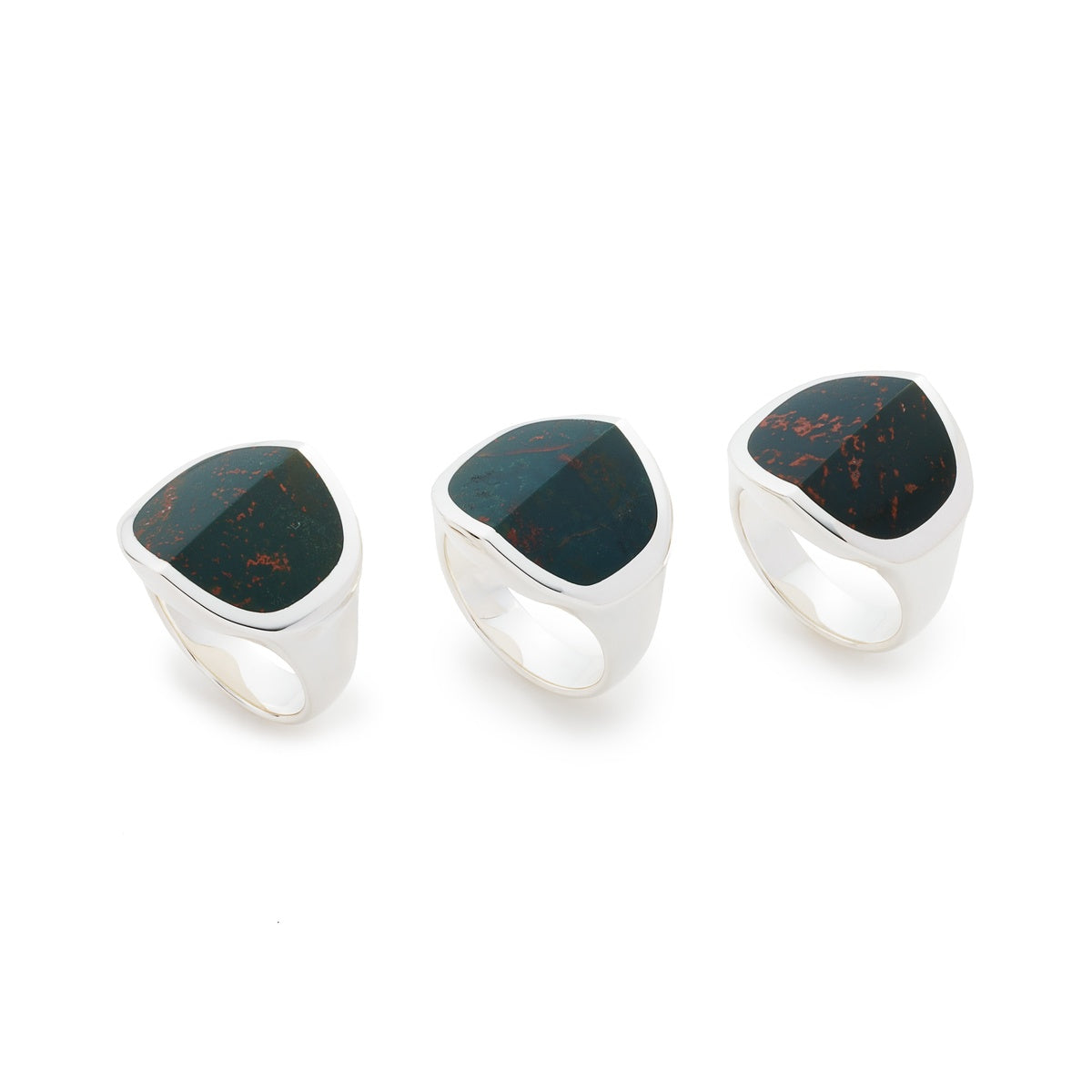EQUINOX-Pyramid Blood Stone Ring Large size