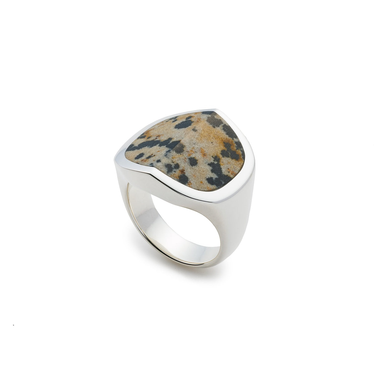EQUINOX-Pyramid Dalmatian Jasper Ring Large size