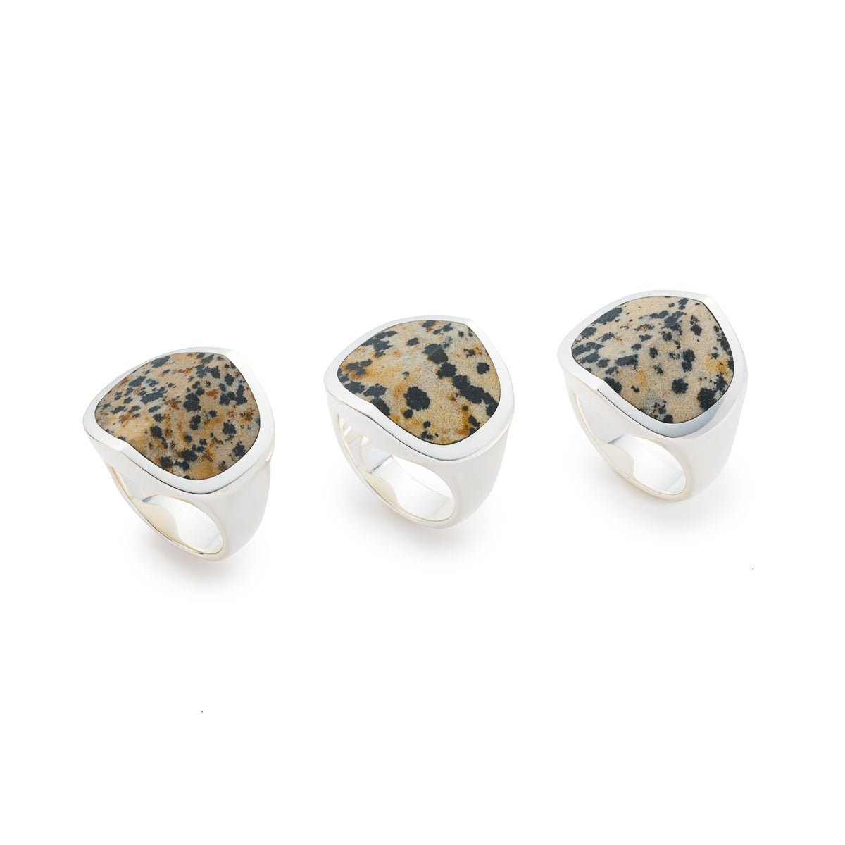 EQUINOX-Pyramid Dalmatian Jasper Ring Large size