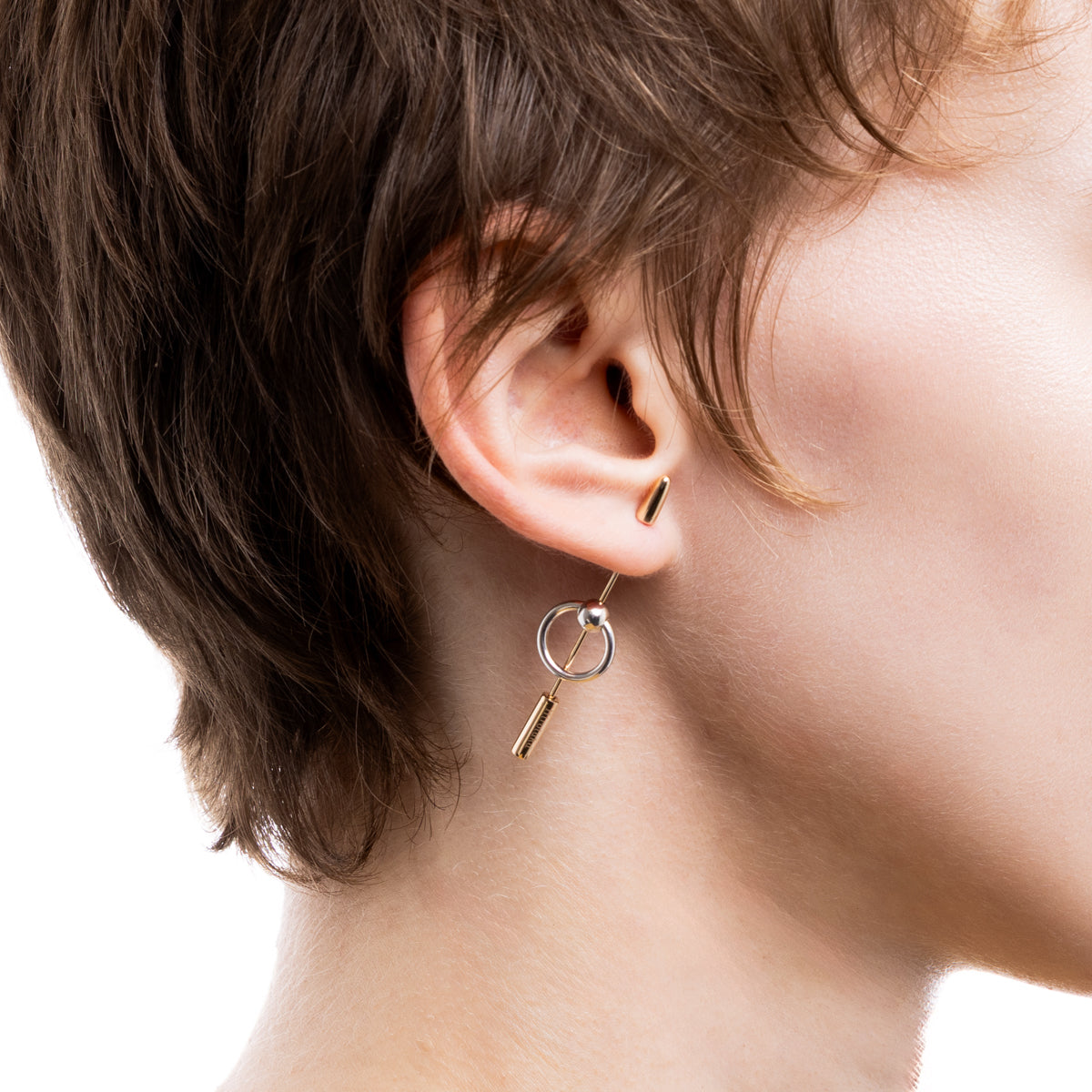 PUNCTURE Spear Earring, Silver Captive Ball