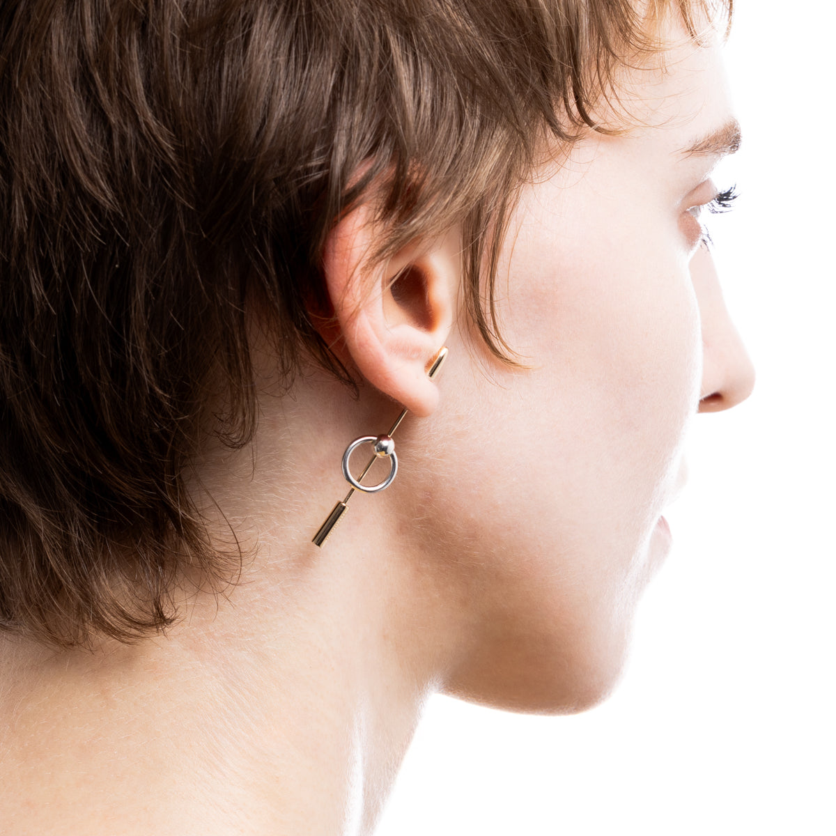 PUNCTURE Spear Earring, Silver Captive Ball