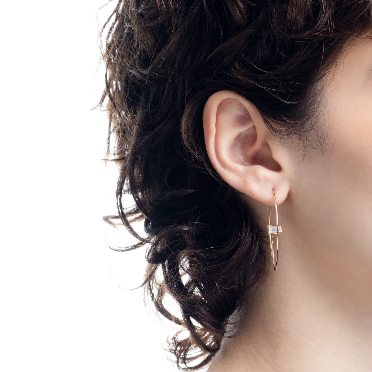 L.a.brown HYPNOTIC Lab Grown Diamond Floating Earring Medium size[TB]