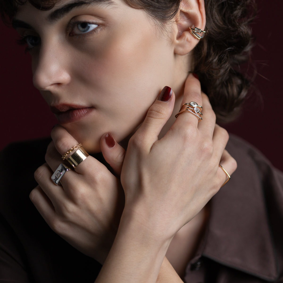 L.a.brown HYPNOTIC Lab Grown Diamond Stud Ring[EM]