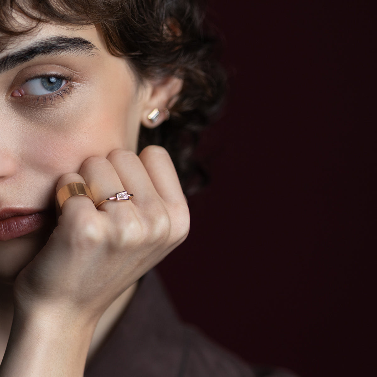 L.a.brown HYPNOTIC Lab Grown Diamond Square Ring[TB]