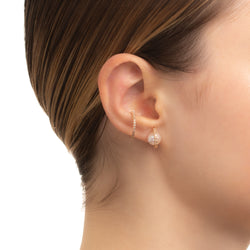 Look 012 "Beluga" Pearl Diamond Earring