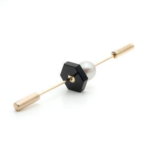 SPEAR Earring, Akoya Pearl & Onyx
