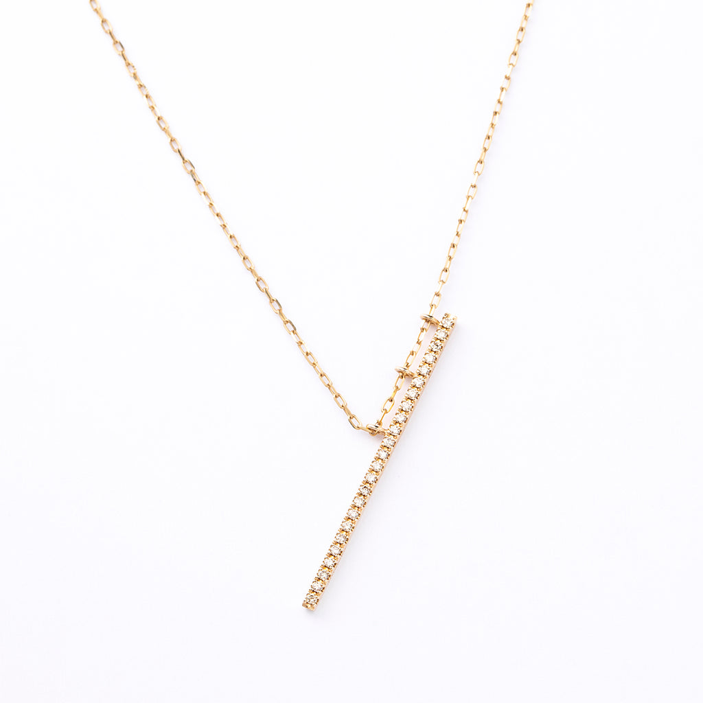 Gossamer Obliqueness Diamond Bar Necklace – Hirotaka Official Online Store