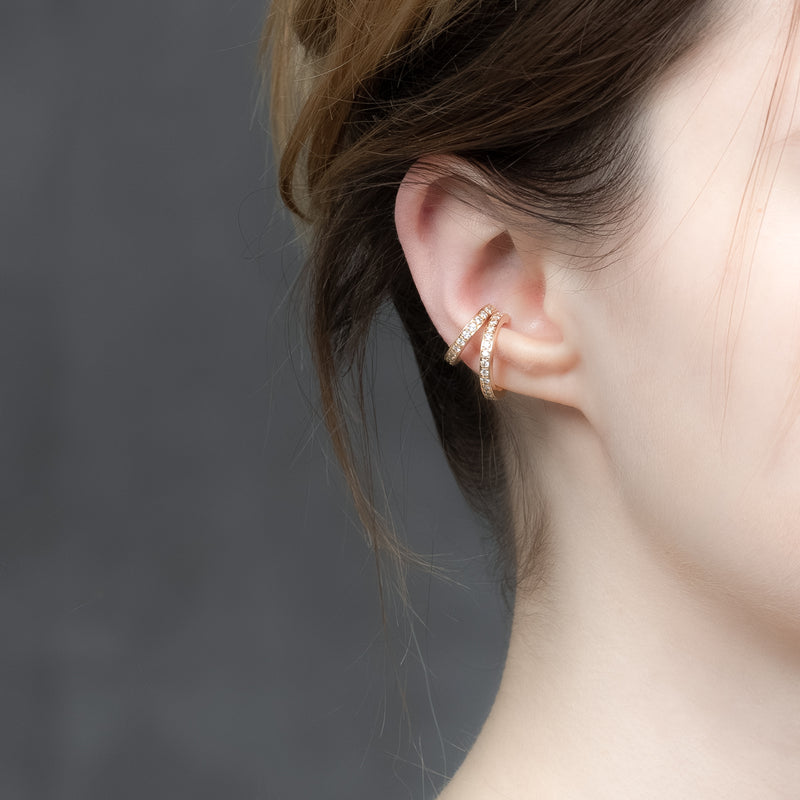18k "All About Basics" Diamond Ear Cuff M size