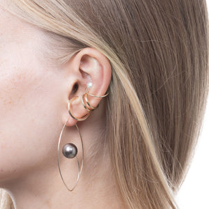 Tahiti Pearl Floating Oval Earring Large size