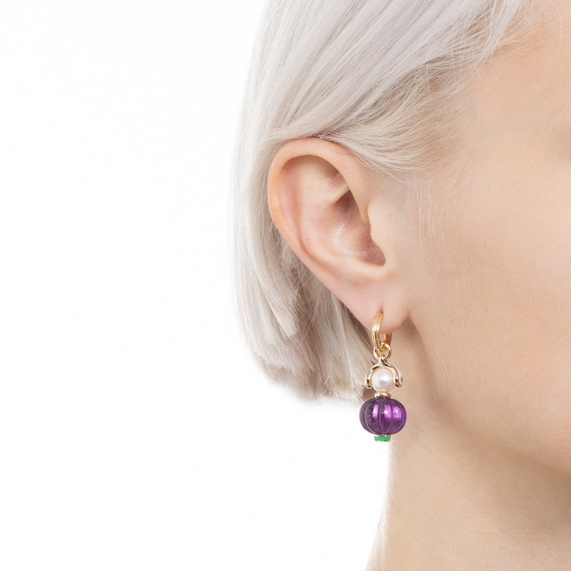 Becky Sharp Amethyst and Pearl Earrings : Museum of Jewelry