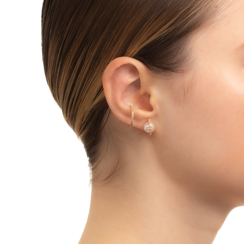 "Beluga" Pearl Diamond Earring M size