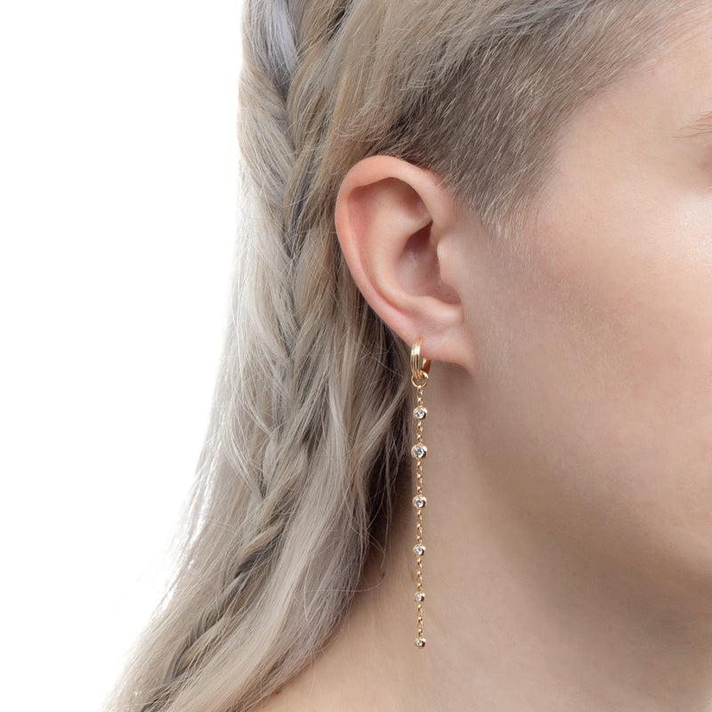 18k "Cascade" Diamond Charm Earring