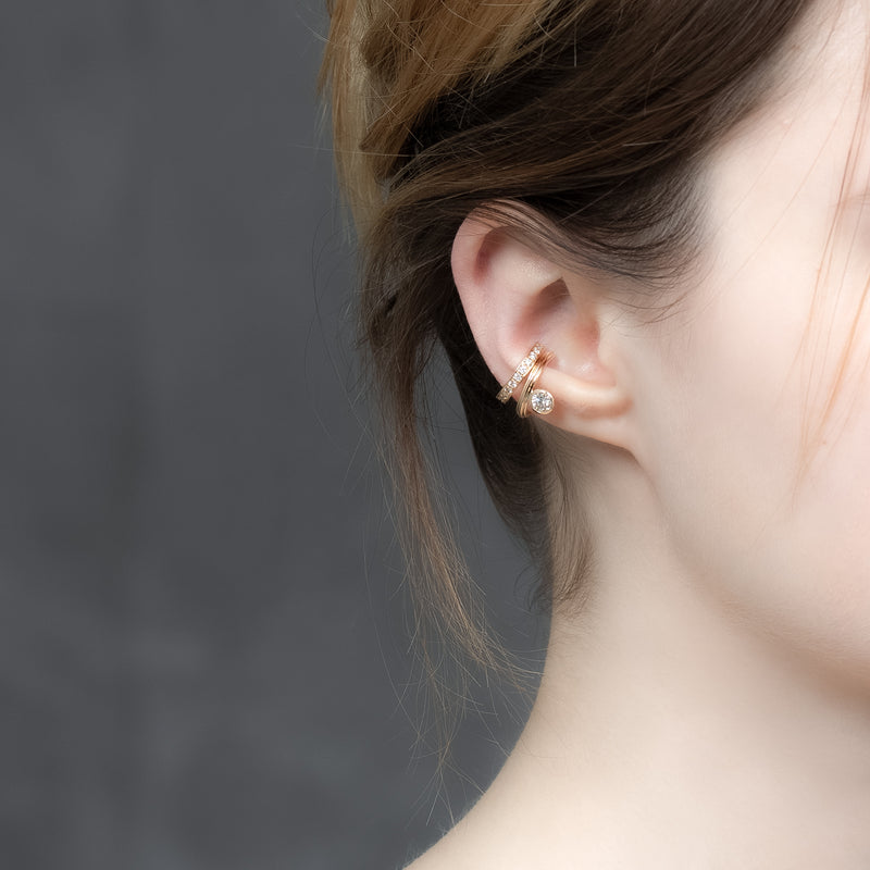 18k "All About Basics" Diamond Ear Cuff S size