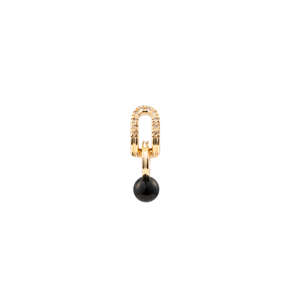 BELUGA Oblong Diamond Onyx Earring