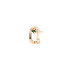 "Beluga" Oblong Green Garnet Earring