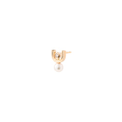 "Beluga" Diamond Pearl Earring