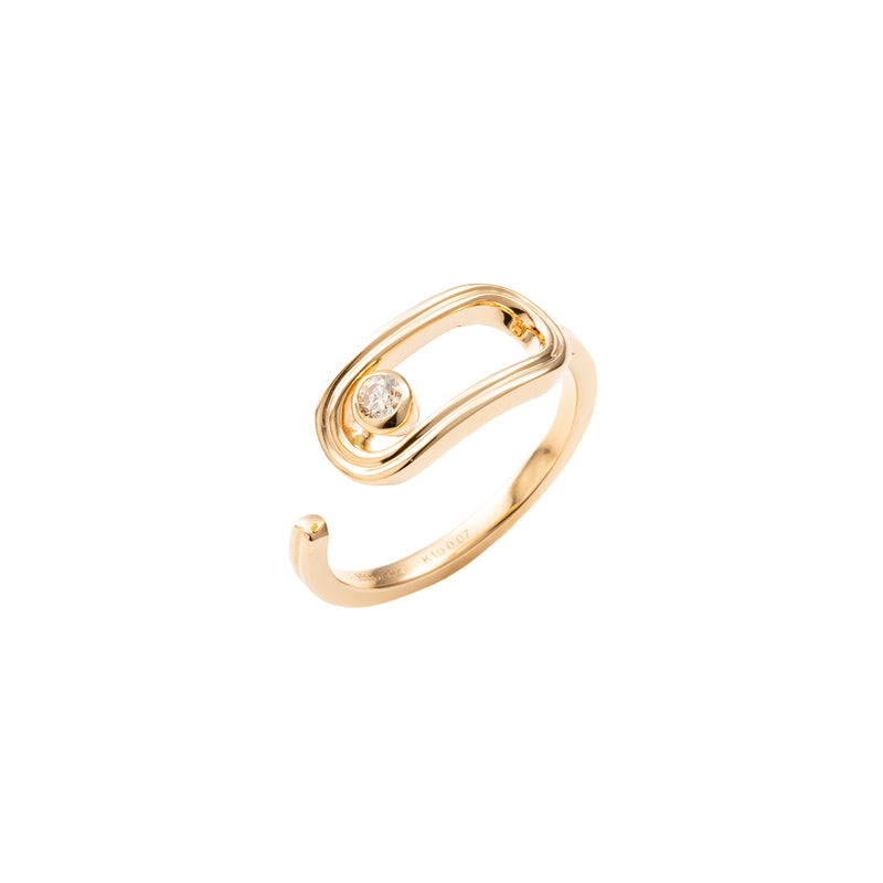 "Beluga" Oblong Diamond Ring