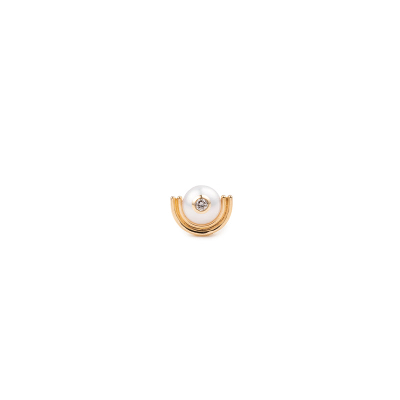 "Beluga" Pearl Diamond Earring
