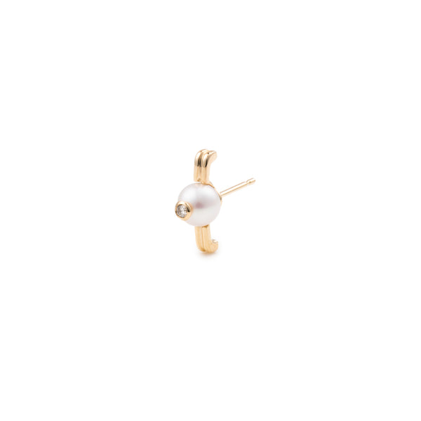"Beluga" Pearl Diamond Earring