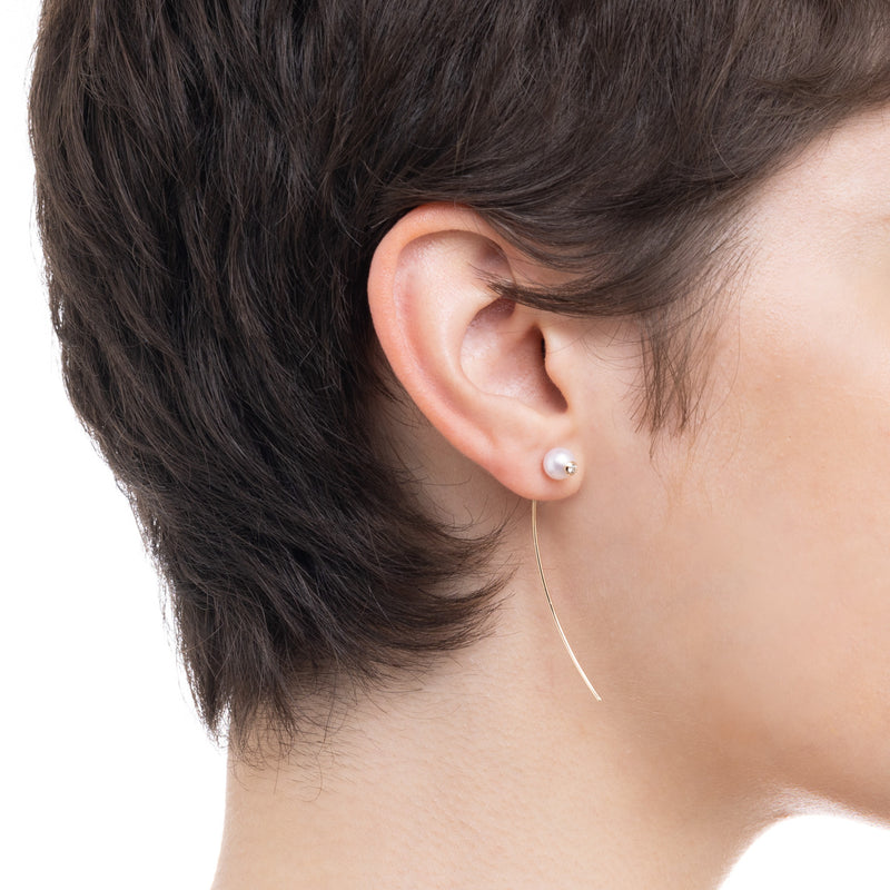 MARIA TASH Arrow 10mm 18-karat rose gold diamond earring | NET-A-PORTER
