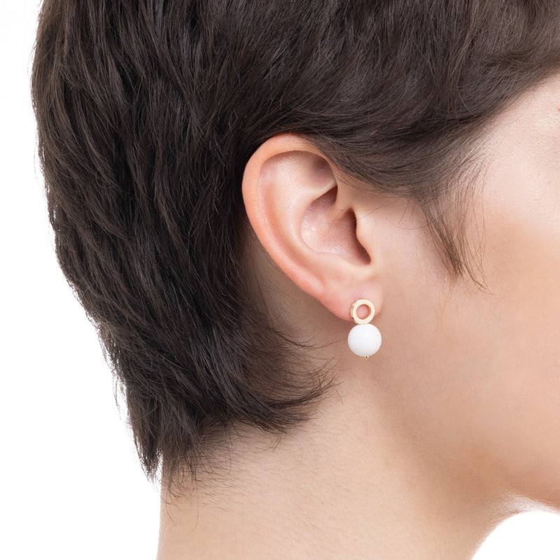 "Beluga" White Agate Earring