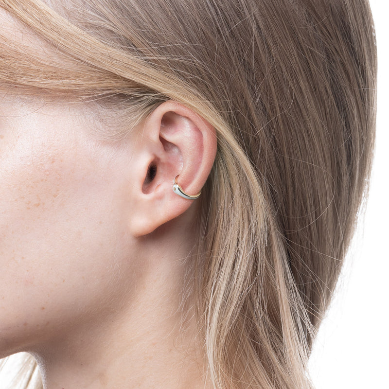"Bird of Paradise" Ear Cuff in Ivory White