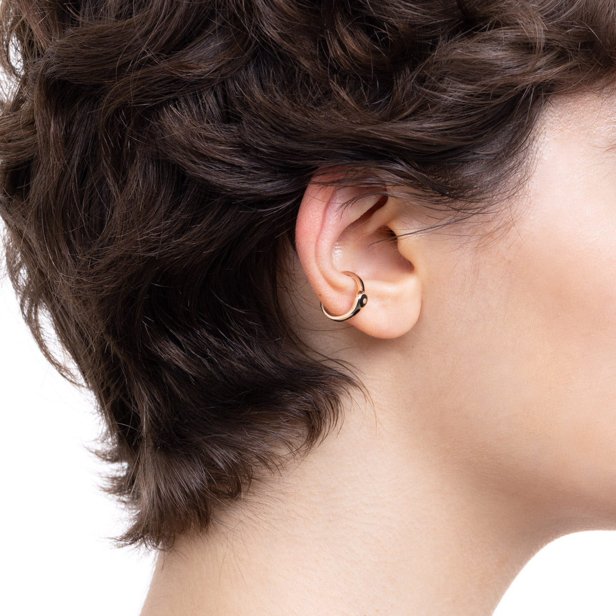 BIRD OF PARADISE Ear Cuff in Jet Black