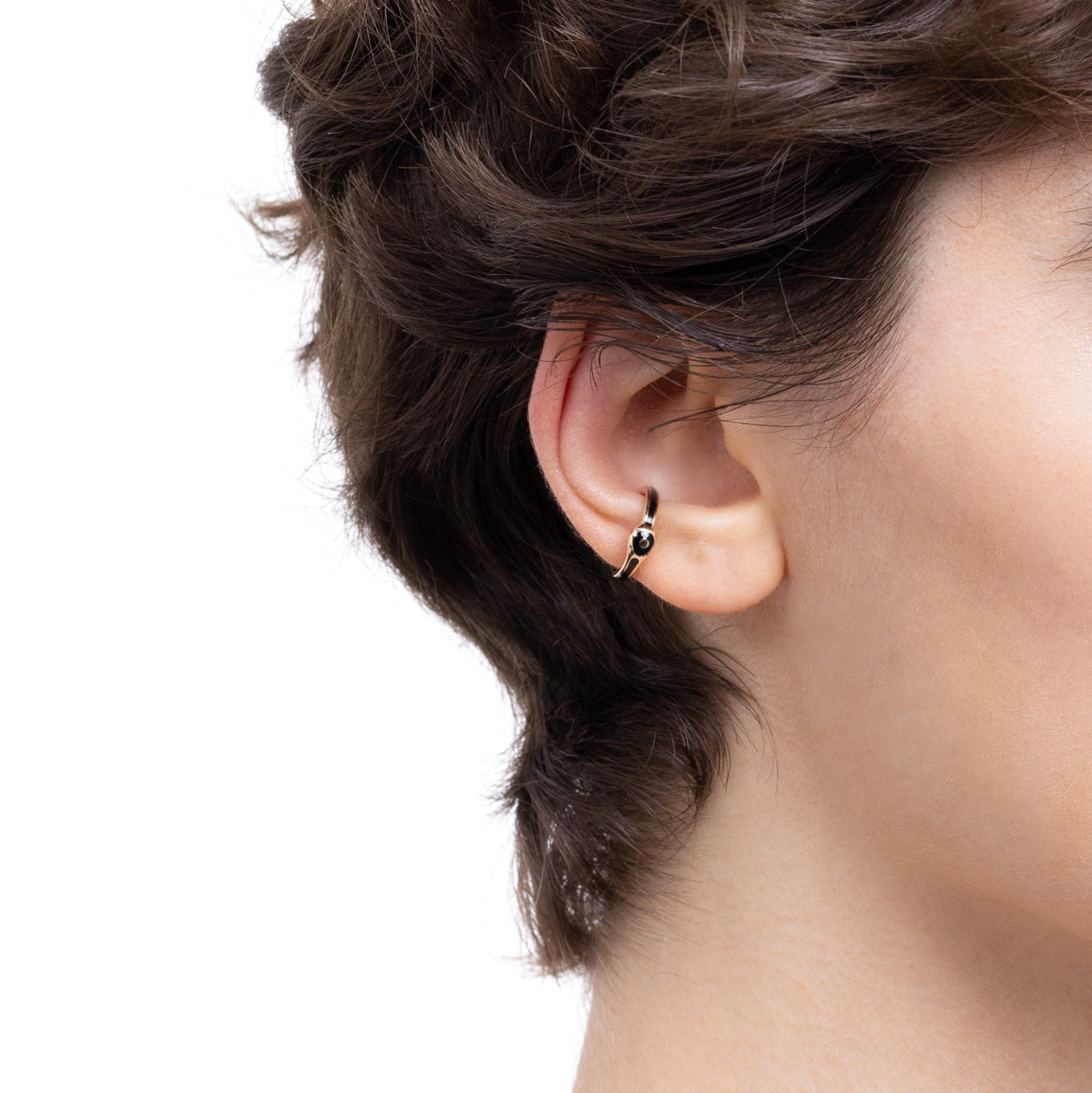 BIRD OF PARADISE Ear Cuff in Jet Black