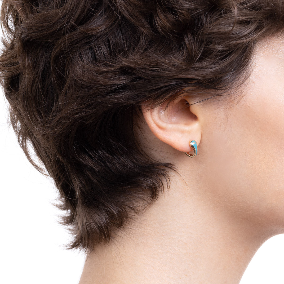 BIRD OF PARADISE Hoop Earring in Izmir Blue