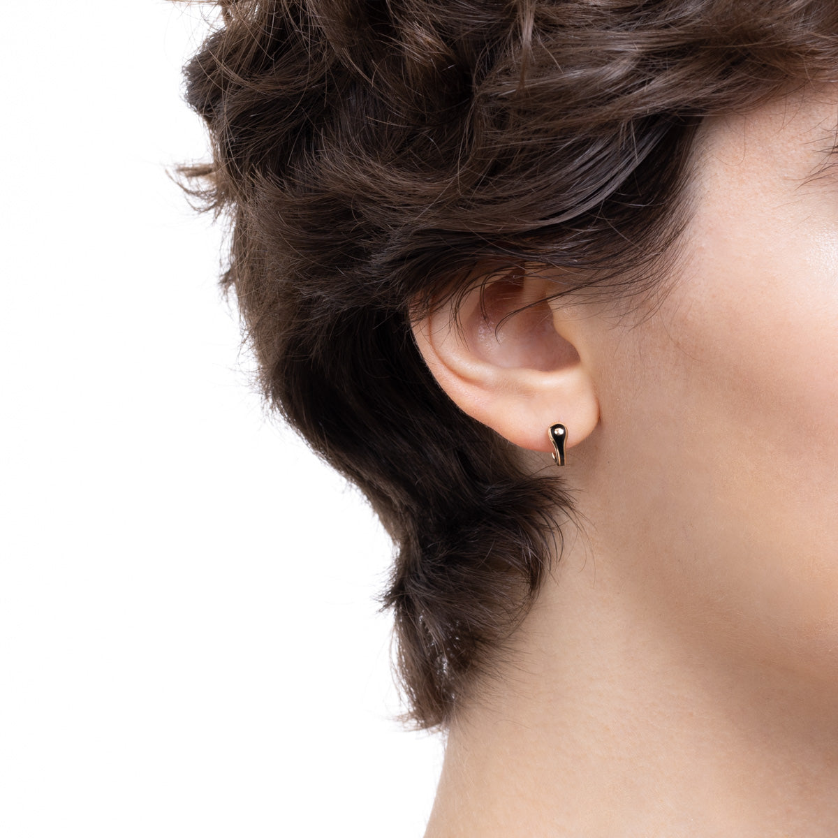 BIRD OF PARADISE Half Hoop Earring in Jet Black
