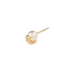 "Bird of Paradise" Pearl Earring in Ivory White