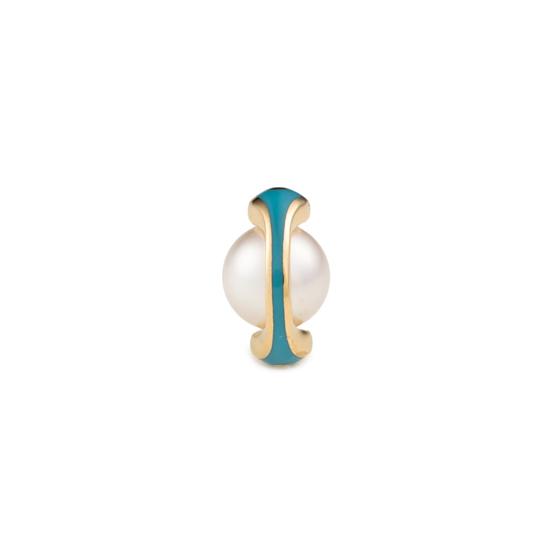 "Bird of Paradise" Pearl Earring in Izmir Blue