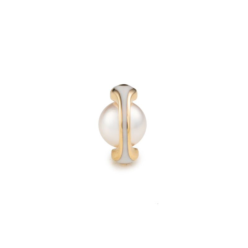 "Bird of Paradise" Pearl Earring in Ivory White