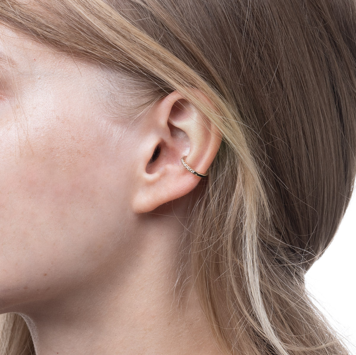 BIRD OF PARADISE Diamond Ear Cuff in Jet Black