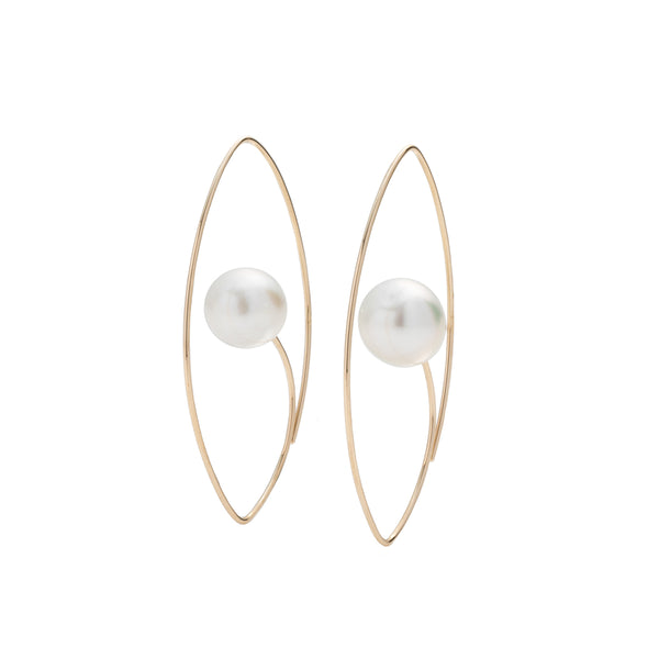 アクセサリー Hirotaka South Sea Pearl Chain Earring South Sea Pearl Floating Oval Earring Large size