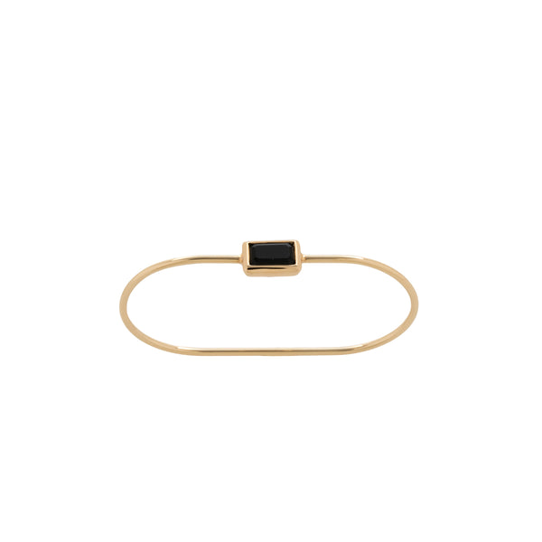 "Industria" Two Finger Ring Onyx