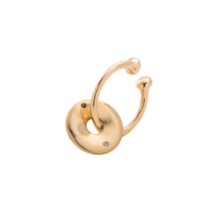 WHEEL OF FORTUNE White and Black Diamond Ear Cuff